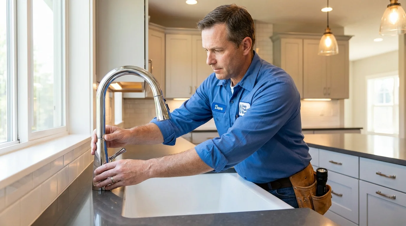Kitchen faucet installation by Johns Plumbing LLC in Industry